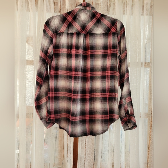 Rails Women's Black, White, & Pink Super Soft Flannel - Picture 2 of 5
